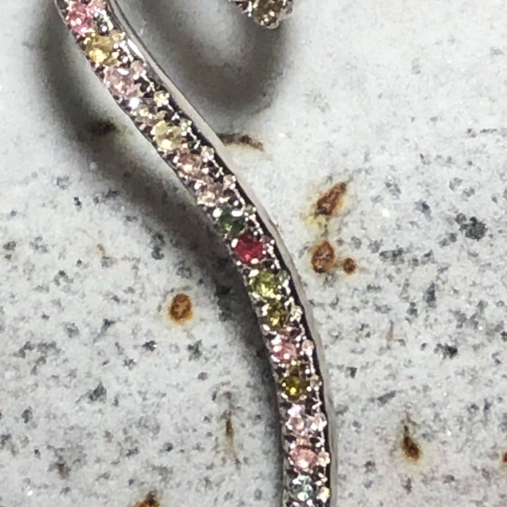 Nwt Multi Tourmaline Set In Rhodium Over Sterling
